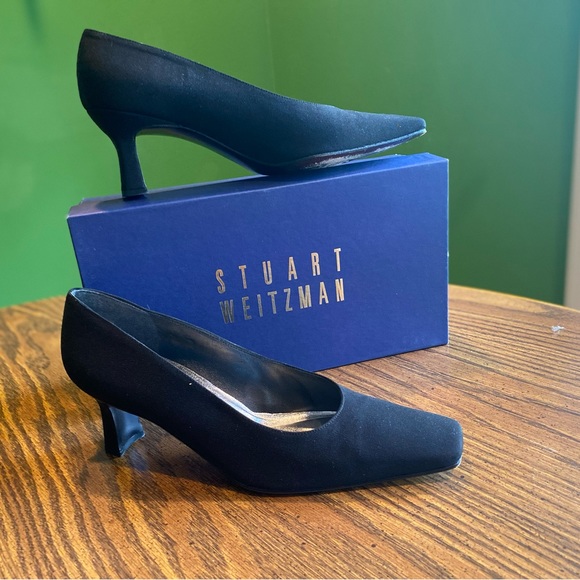 Stuart Weitzman square toe black pumps - Picture 1 of 5
